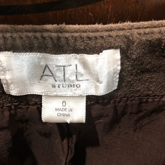 ATL Studio Brown Suede Trumpet Skirt Sz. 0 - Picture 5 of 8